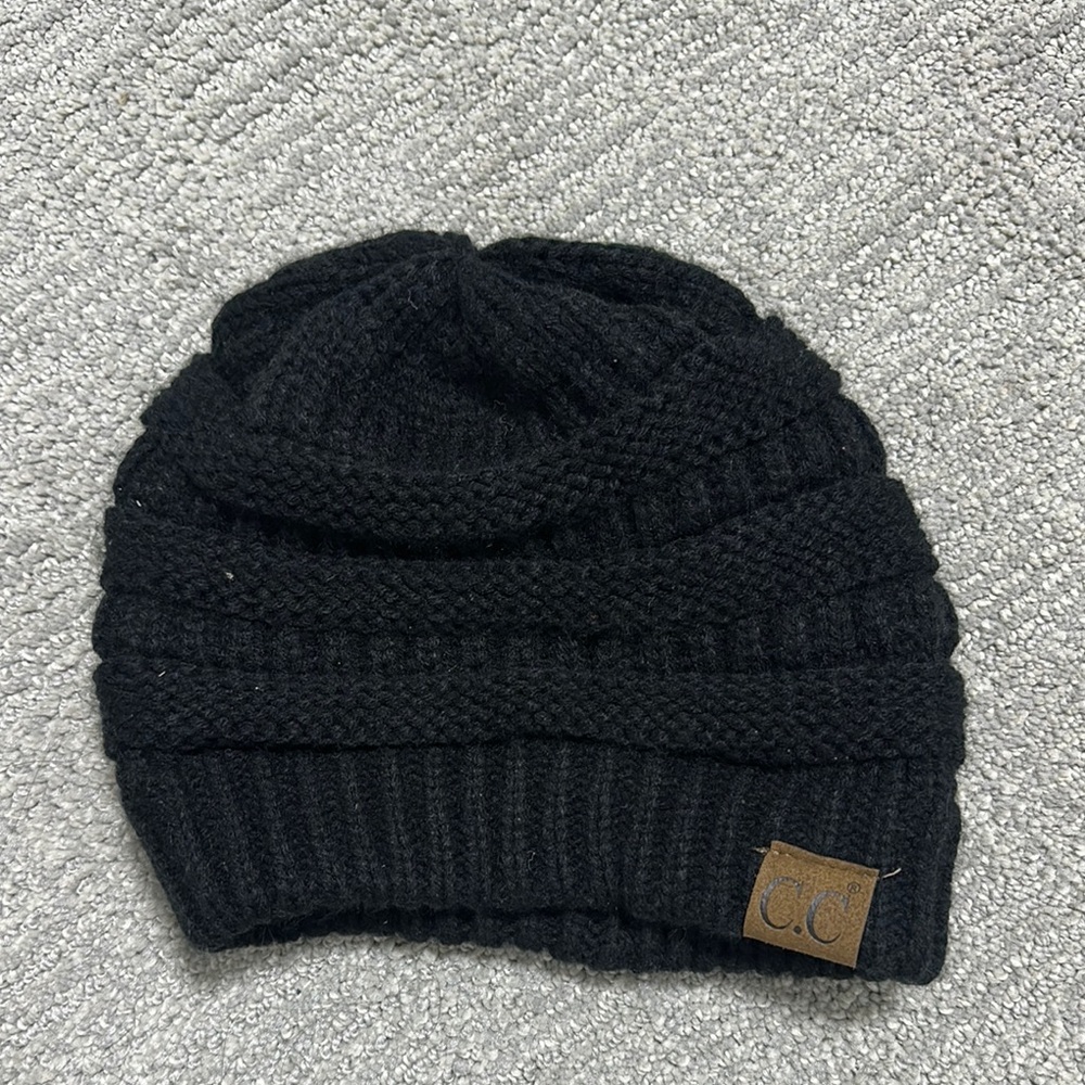 C.C women Black Knit Beanie